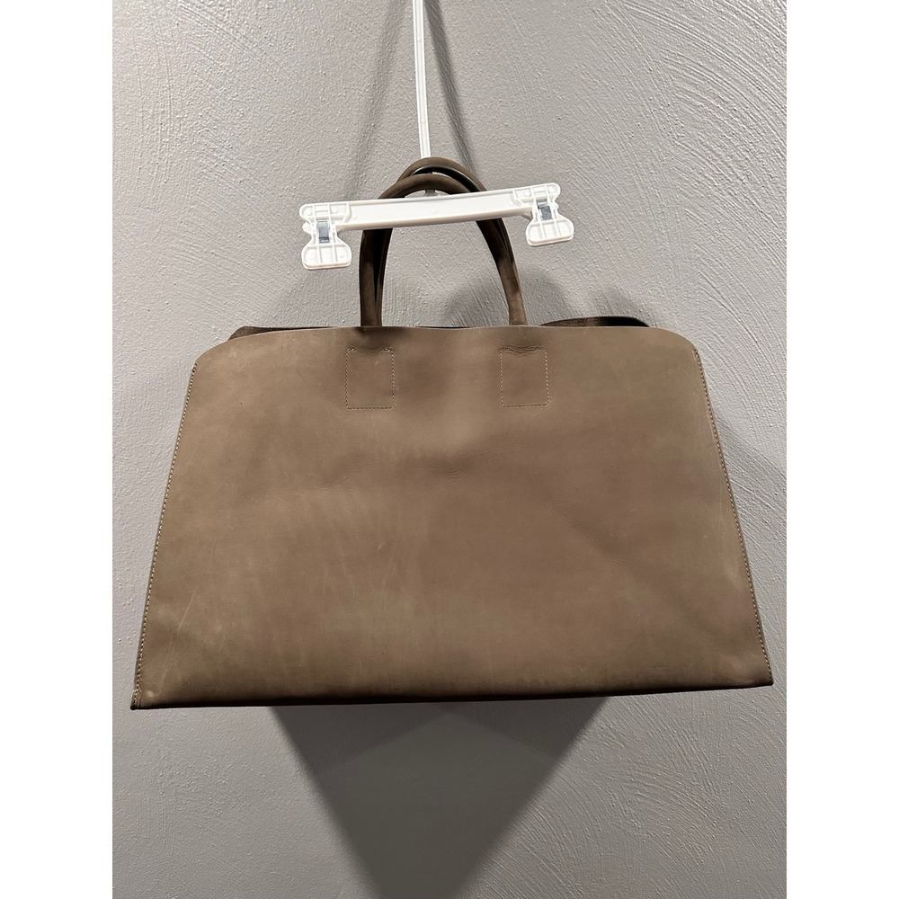 Zara Home Brown Leather Tote Bag NWT 4020/600/030 Taupe Large Shopper